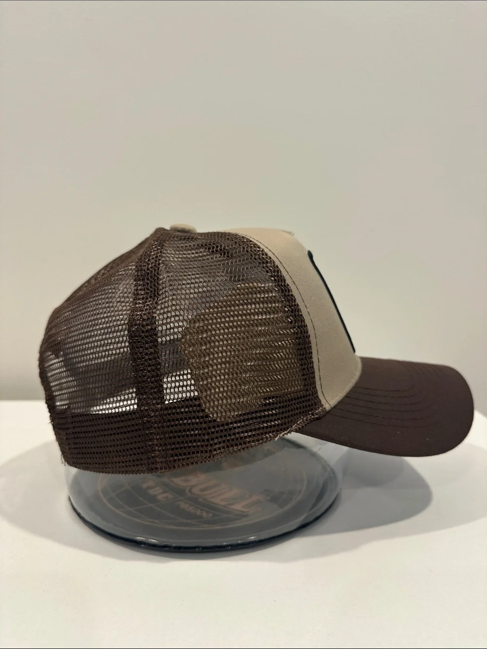 Hummingbird Patch Trucker Hat - Tan and Brown by Hummingbird